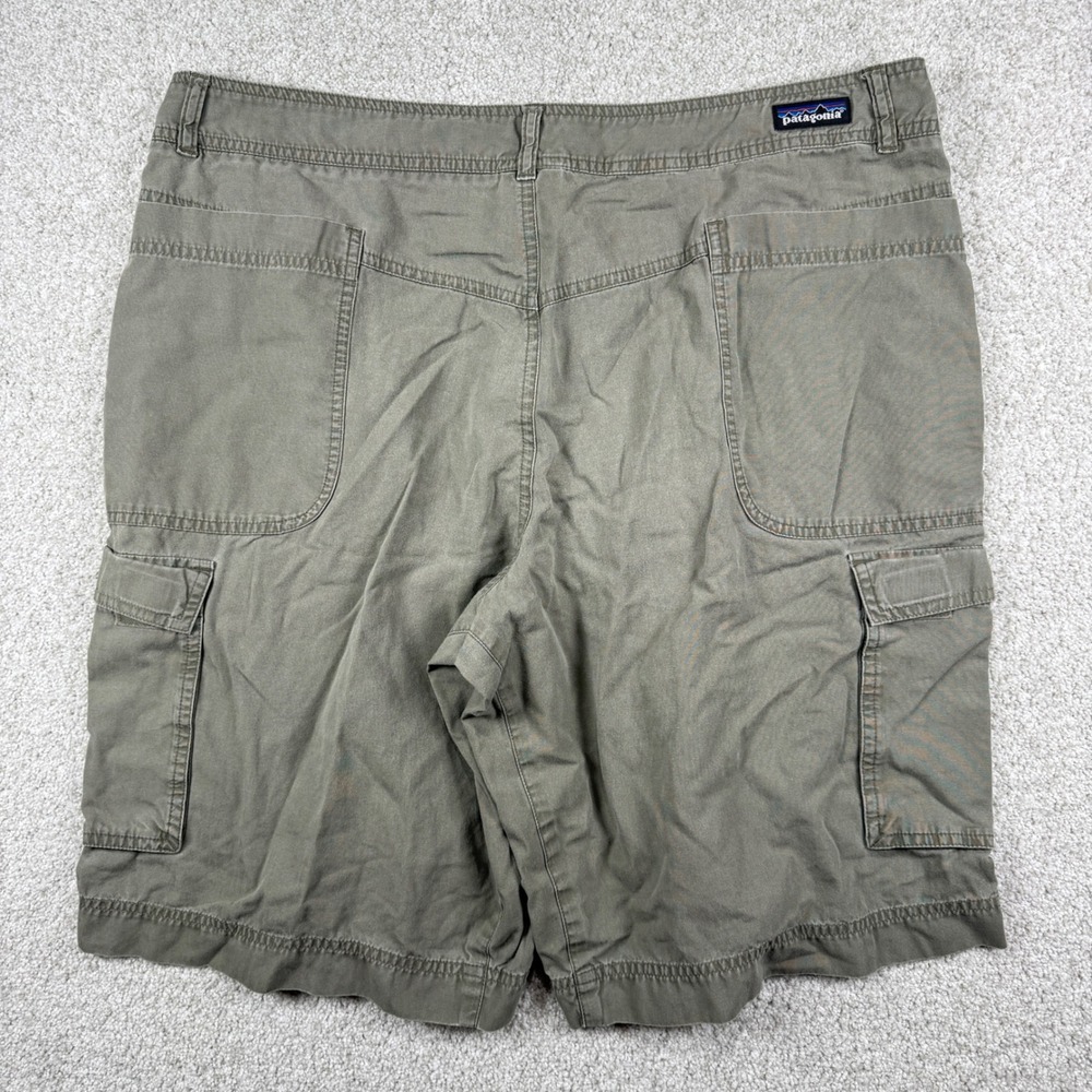 Patagonia Cargo Shorts Mens 38 Green Organic Cotton Canvas Hiking Outdoor